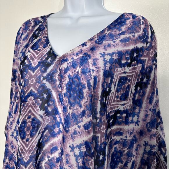 Show Me Your Mumu Swimsuit Cover Up, Size Medium, Purple Blue, Abstract Design - Picture 5 of 8